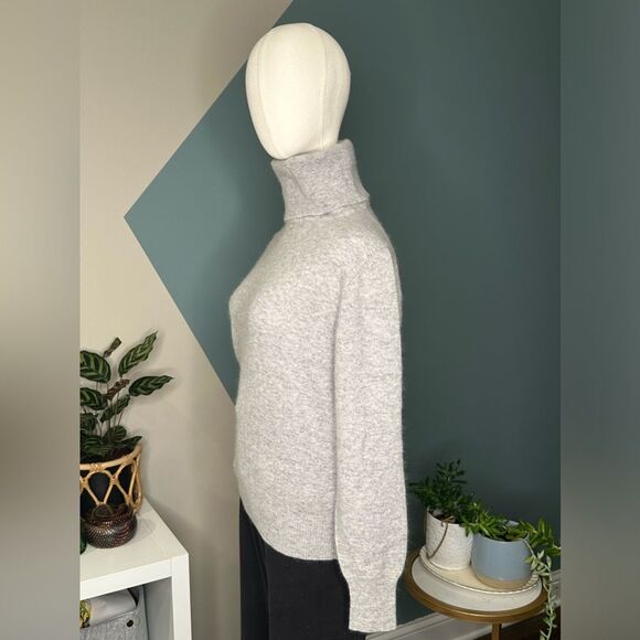 90s Vintage Loo & Boo Turtleneck Sweater Lambswool Angora Blend Gray Size S-M - Picture 3 of 9